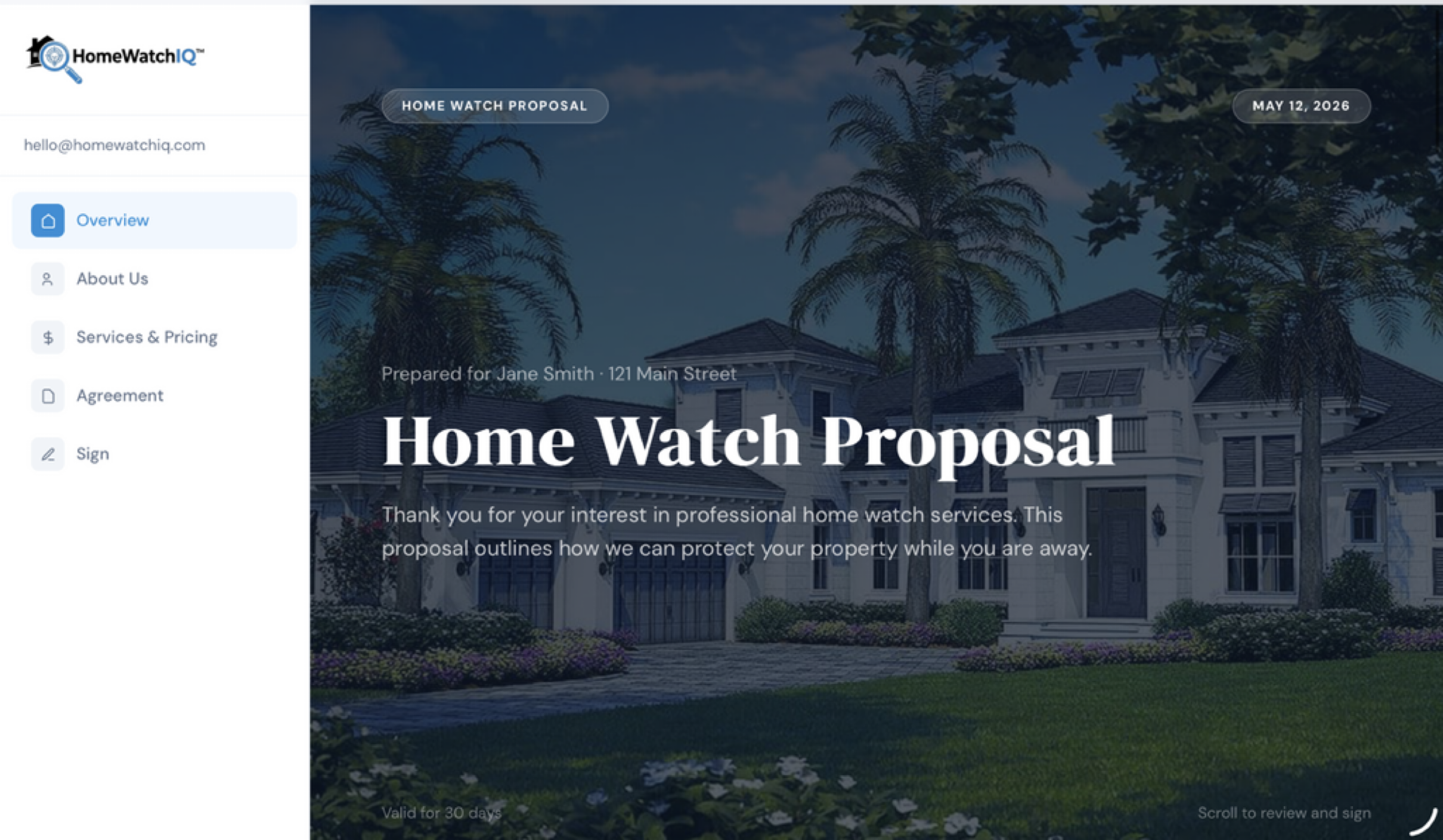 HomewatchIQ Proposal Cover