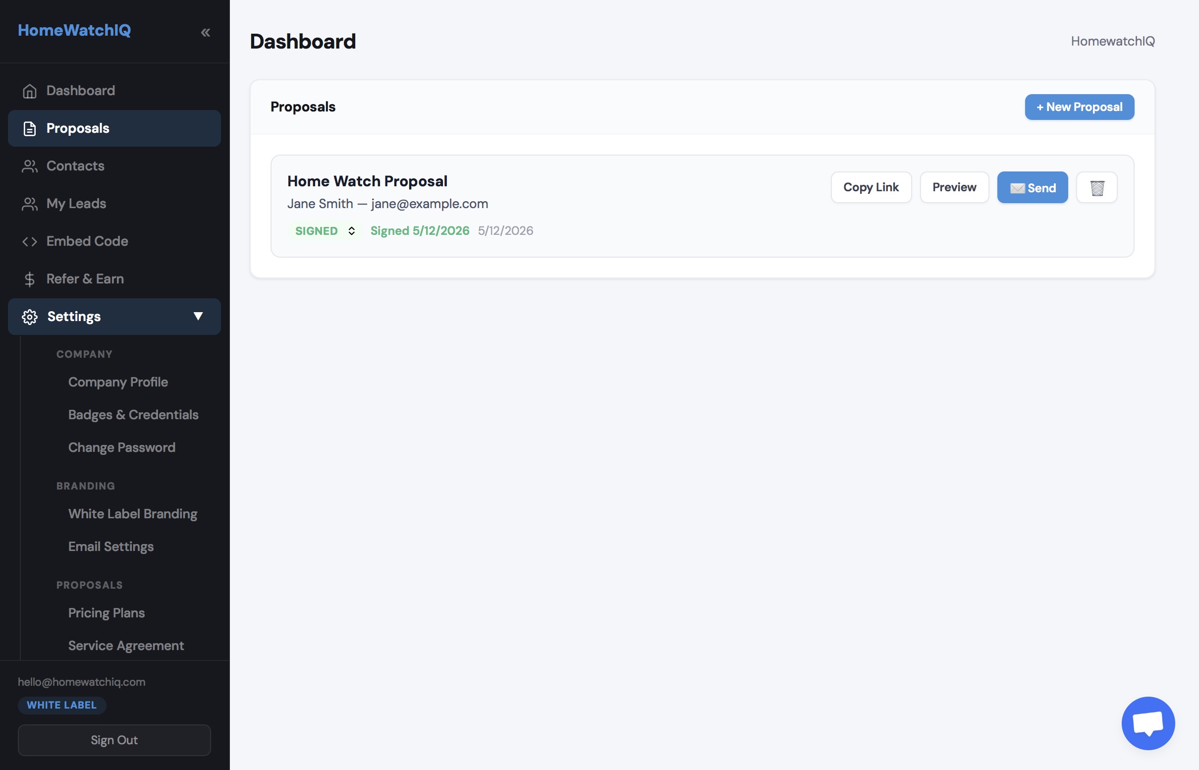 Proposal Dashboard